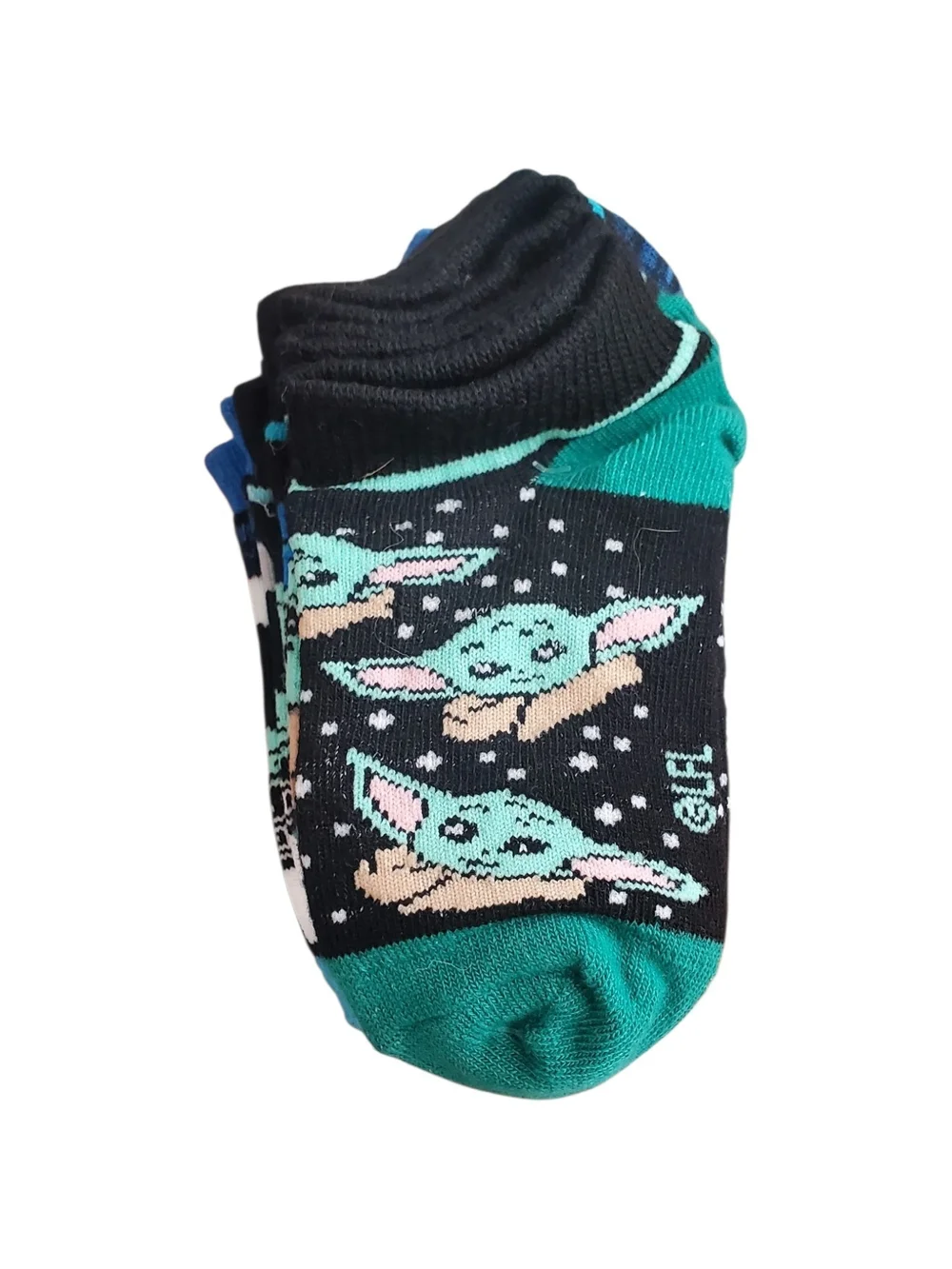 Star Wars Mandalorian Low-Cut Socks in Black, Turquoise & Lime (6 Pack)